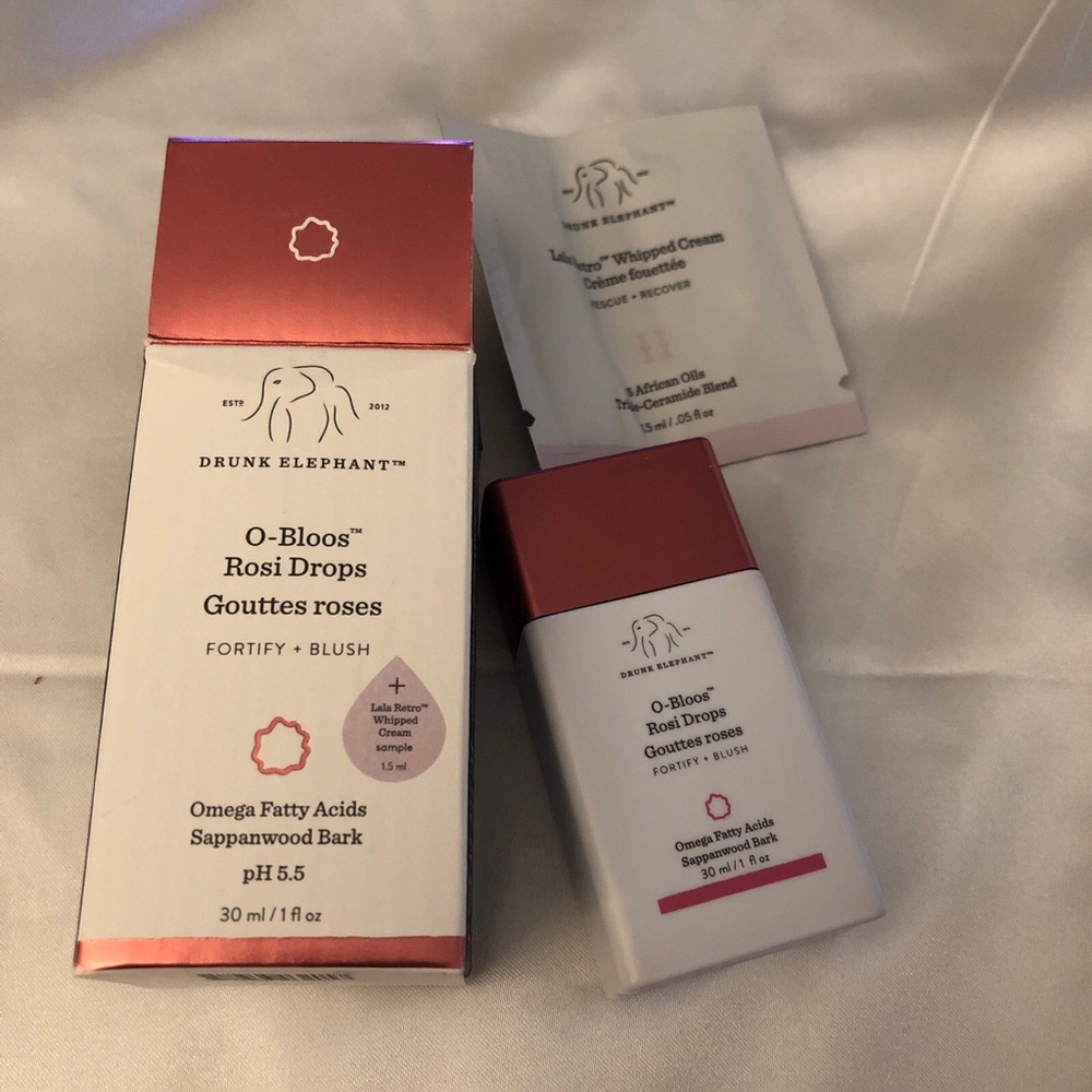 Drunk Elephant O-Bloos Rosi Drops Fortify + Blush 30ml NIB Full Size
